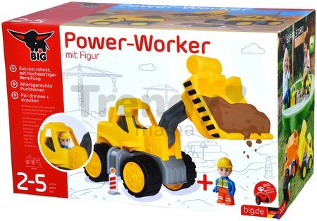 Nakladač Power Worker Wheel Loader + Figurine BIG pracovný stroj 47 cm - gumene kolesa od 2 rokov