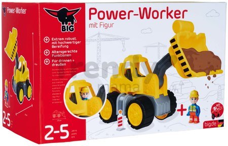 Nakladač Power Worker Wheel Loader + Figurine BIG pracovný stroj 47 cm - gumene kolesa od 2 rokov