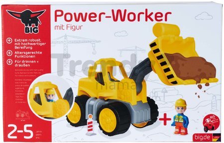 Nakladač Power Worker Wheel Loader + Figurine BIG pracovný stroj 47 cm - gumene kolesa od 2 rokov