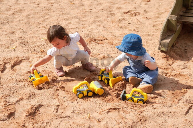 Cestný valec s rukoväťou Power Worker Griffy Bulldozer BIG pracovný stroj 25 cm s gumenými kolesami od 12 mes BIG54852