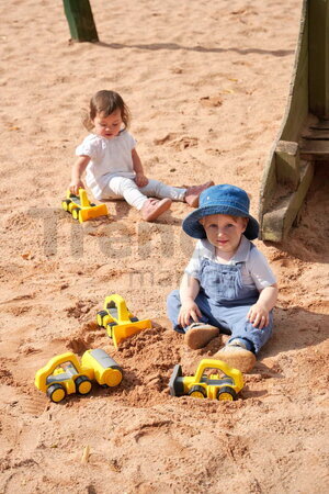 Cestný valec s rukoväťou Power Worker Griffy Bulldozer BIG pracovný stroj 25 cm s gumenými kolesami od 12 mes BIG54852