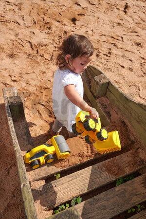 Cestný valec s rukoväťou Power Worker Griffy Bulldozer BIG pracovný stroj 25 cm s gumenými kolesami od 12 mes BIG54852