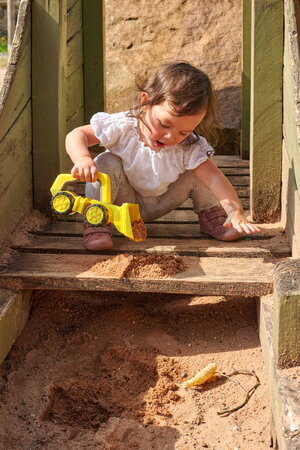 Bager s rukoväťou Power Worker Griffy Bagger BIG pracovný stroj 25 cm s gumenými kolesami od 12 mes  BIG54850