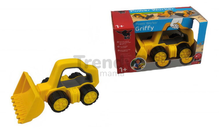 Bager s rukoväťou Power Worker Griffy Bagger BIG pracovný stroj 25 cm s gumenými kolesami od 12 mes  BIG54850