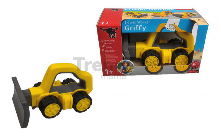 Pluh s rukoväťou Power Worker Griffy Plow Blade BIG pracovný stroj 25 cm s gumenými kolesami od 12 mes