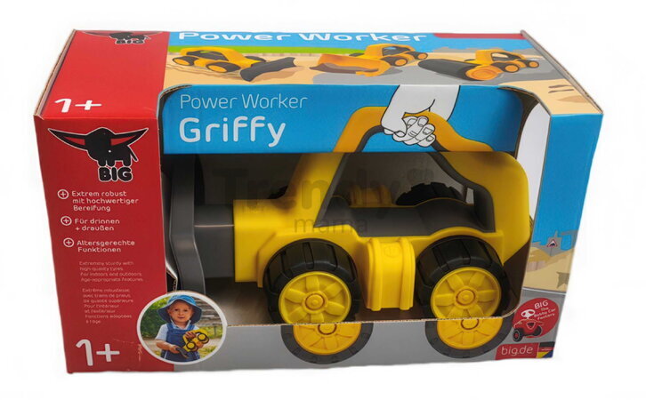 Sada 3 pracovné autíčka do piesku Power Worker Griffy Set BIG bager pluh a cestný valec od 12 mes BIG54853