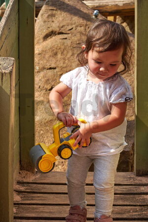 Cestný valec s rukoväťou Power Worker Griffy Bulldozer BIG pracovný stroj 25 cm s gumenými kolesami od 12 mes BIG54852