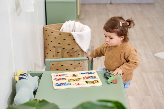 Drevené vkladacie puzzle Záchranné vozidlá Emergency Vehicles Eichhorn 9 dielikov so základňou od 12 mes