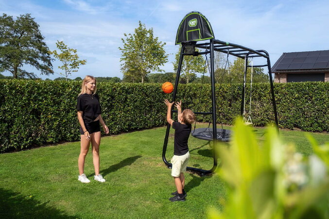 Basketbalový kôš s doskou Mini Basketball Hoop Exit Toys s penovou a nafukovacou loptou do interiéru a exteriéru