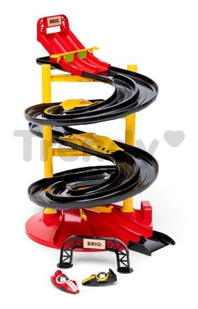 Pretekárska veža 3 poschodová Roll Racing Tower BRIO s 2 autíčkami a cieľom 19 dielov od 3 rokov BRIO5500