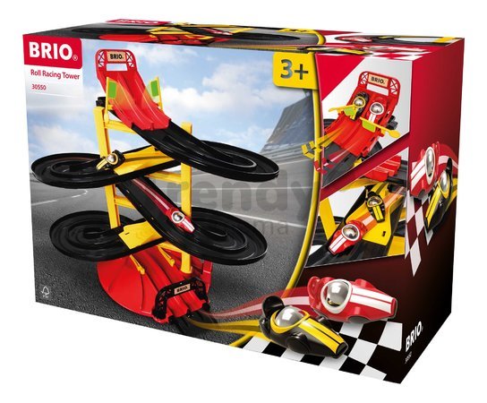Pretekárska veža 3 poschodová Roll Racing Tower BRIO s 2 autíčkami a cieľom 19 dielov od 3 rokov BRIO5500