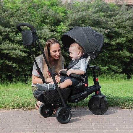 Trojkolka skladacia smarTfold 700 Black 8v1 smarTrike čierna s otočným sklápateľným sedadlom TouchSteering s EVA kolesami od 6 mes
