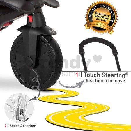 Trojkolka skladacia smarTfold 700 Black 8v1 smarTrike čierna s otočným sklápateľným sedadlom TouchSteering s EVA kolesami od 6 mes