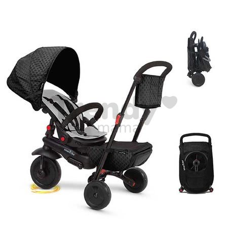 Trojkolka skladacia smarTfold 700 Black 8v1 smarTrike čierna s otočným sklápateľným sedadlom TouchSteering s EVA kolesami od 6 mes