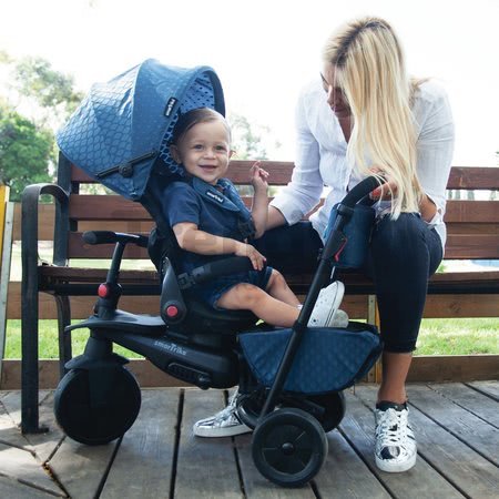 Trojkolka skladacia smarTfold 700 Blue 8v1 smarTrike modrá s otočným sklápateľným sedadlom TouchSteering s EVA kolesami od 6 mes