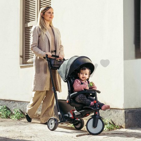 Trojkolka a kočík skladacia STR7 Urban 7v1 smarTrike čierna so sklápateľným sedadlom TouchSteering s EVA kolesami od 6 mes