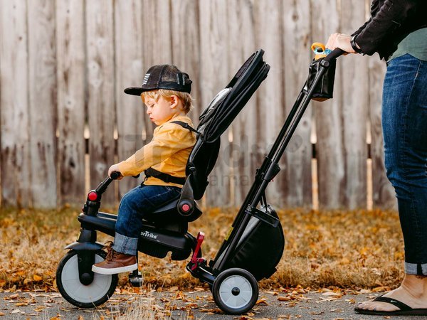 Trojkolka a kočík skladacia STR7 Urban 7v1 smarTrike čierna so sklápateľným sedadlom TouchSteering s EVA kolesami od 6 mes