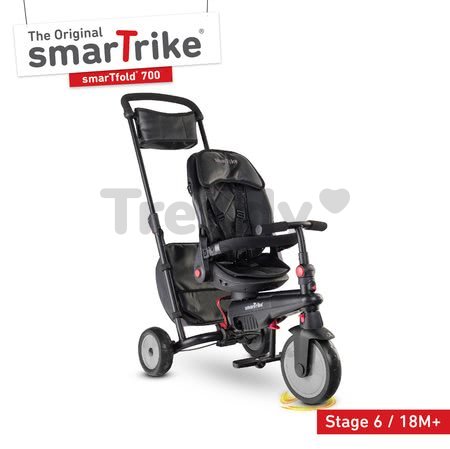 Trojkolka a kočík skladacia STR7 Urban 7v1 smarTrike čierna so sklápateľným sedadlom TouchSteering s EVA kolesami od 6 mes