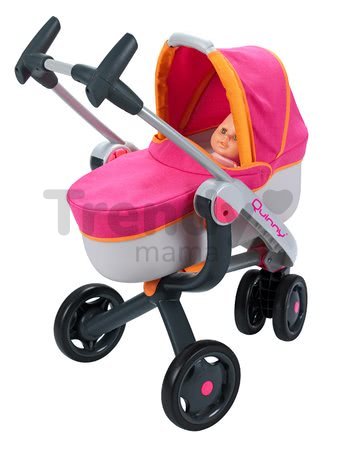 Kočík pre bábiku 3v1 Maxi Cosi & Quinny Smoby (70 cm rúčka) ružovo-oranžový