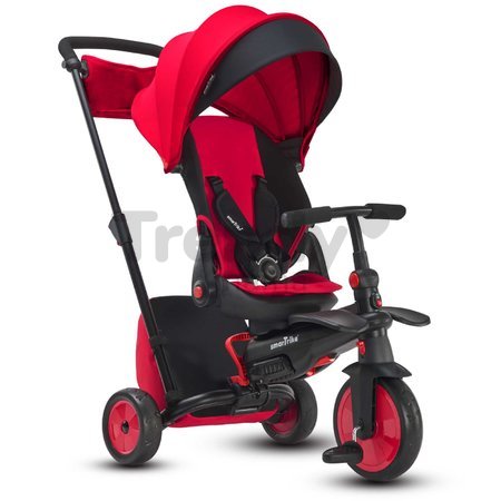 Trojkolka a kočík skladacia STR7 Urban 7v1 smarTrike červená so sklápateľným sedadlom TouchSteering s EVA kolesami od 6 mes