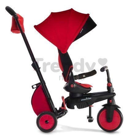 Trojkolka a kočík skladacia STR7 Urban 7v1 smarTrike červená so sklápateľným sedadlom TouchSteering s EVA kolesami od 6 mes