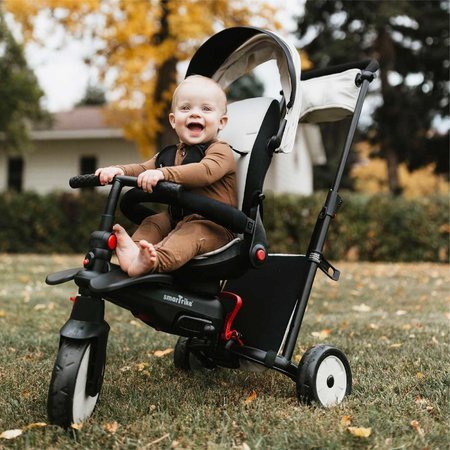 Trojkolka a kočík skladacia STR7J Warm Grey 7v1 smarTrike šedá so sklápateľným sedadlom Touch Steering s EVA kolesami od 6 mes