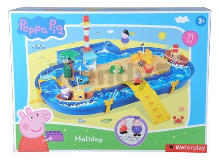 Vodná dráha Peppa Pig Holiday Waterplay BIG s 2 loďkami a 3 postavičky 71 dielov - kompatibilné s Duplom