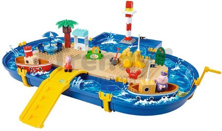 Vodná dráha Peppa Pig Holiday Waterplay BIG s 2 loďkami a 3 postavičky 71 dielov - kompatibilné s Duplom