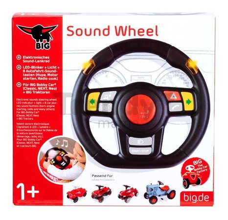 Multifunkčný volant s LED smerovkami k odrážadlám BIG s klaksónom 8 zvukov od 12 mes