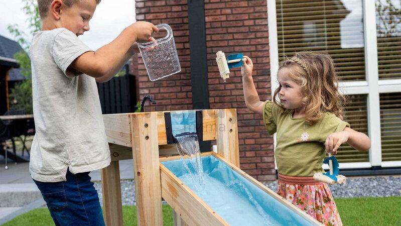 Vodná dráha s priehradou a vodopádom AquaFlow Water Track 200 Exit Toys s nastaviteľnou výškou a ručná pumpa s nádržou ET55502000