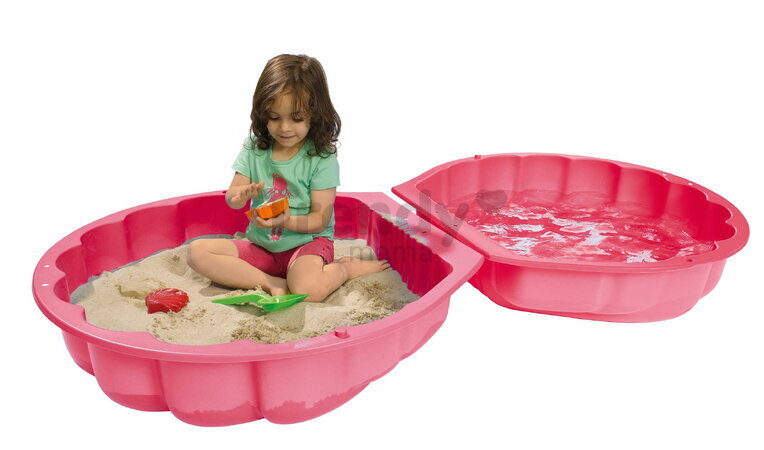 Pieskovisko dvojdielne Mušľa Watershell Pink BIG objem 2*20 kg na vodu a piesok 74*88*21 cm ružové od 18 mes