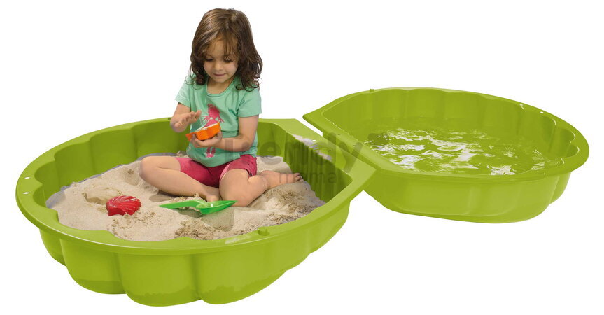 Pieskovisko dvojdielne Mušľa Watershell Green BIG objem 2*20 kg na vodu a piesok 74*88*21 cm zelené od 18 mes