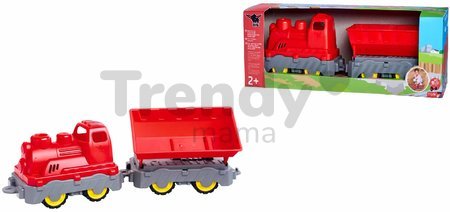 Nákladný vlak Mini Train With Wagon Power Worker BIG s vyklápateľným vozňom dĺžka 45 cm červený od 24 mes