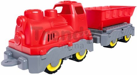 Nákladný vlak Mini Train With Wagon Power Worker BIG s vyklápateľným vozňom dĺžka 45 cm červený od 24 mes