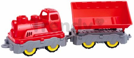 Nákladný vlak Mini Train With Wagon Power Worker BIG s vyklápateľným vozňom dĺžka 45 cm červený od 24 mes