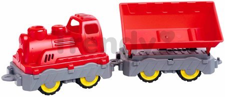 Nákladný vlak Mini Train With Wagon Power Worker BIG s vyklápateľným vozňom dĺžka 45 cm červený od 24 mes