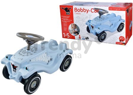 Odrážadlo auto Bobby Car Classic Blowball BIG modré s klaksónom a trendy nálepkami od 12 mes