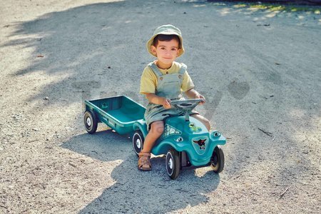 Odrážadlo s prívesom auto Bobby Car Classic Eco 2.0 BIG ekologické tyrkysové s klaksónom a trendy nálepkami od 12 mes