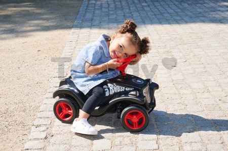 Odrážadlo auto Bobby Car Classic Little Rocker BIG čierne s klaksónom a rockovými nálepkami od 12 mes