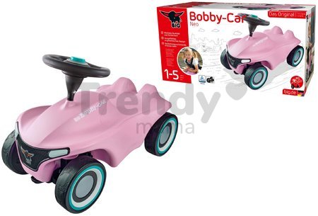Odrážadlo Bobby Car Neo Rosé BIG ružové zvukové s 3-vrstvovými gumenými kolesami a ergonomické sedadlo od 12 mes