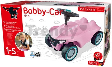 Odrážadlo Bobby Car Neo Rosé BIG ružové zvukové s 3-vrstvovými gumenými kolesami a ergonomické sedadlo od 12 mes