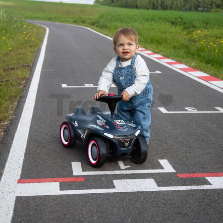 Odrážadlo auto s pretekárskym číslom Bobby Car Neo RS Blue BIG modré s klaksónom a tichými gumenými kolesami od 12 mes