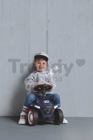 Odrážadlo auto s pretekárskym číslom Bobby Car Neo RS Blue BIG modré s klaksónom a tichými gumenými kolesami od 12 mes