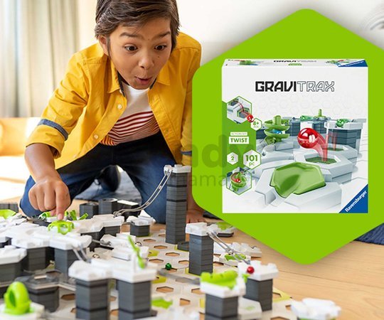 Guľôčková dráha Twist Akčná súprava Action Set GraviTrax 101 dielikov so špirálou a trampolínou od 8 rokov