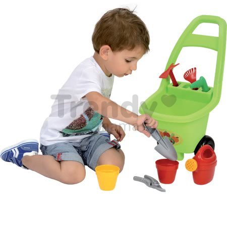 Kosačka a vysávač na lístie Écoiffier s vozíkom Jardin&Saisons 3v1 od 18 mes