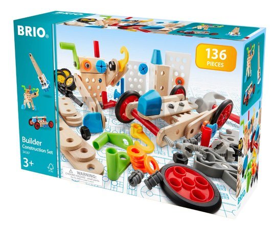 Drevená stavebnica Konštrukcie Builder Construction Set BRIO 135 dielov s pracovným náradím od 3 rokov BRIO5872