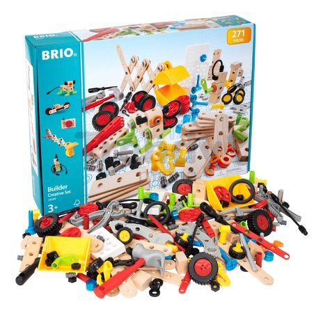Drevená stavebnica Kreatívna súprava Builder Creative Set BRIO 270 dielov s pracovným náradím od 3 rokov BRIO5896
