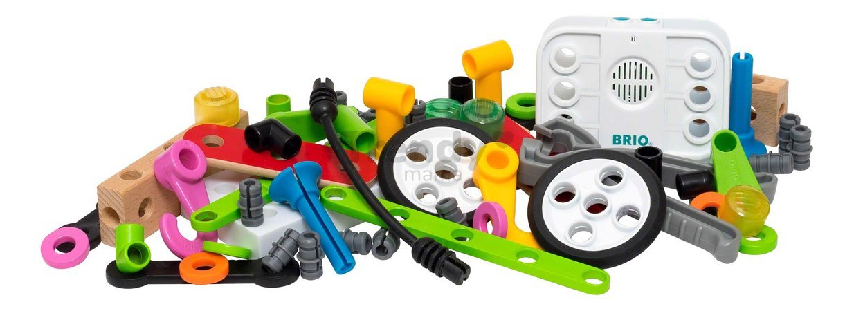 Drevená stavebnica s nahrávaním zvuku Builder Record & Play Set BRIO elektronická 67 dielov s pracovným náradím od 3 rokov BRIO5926