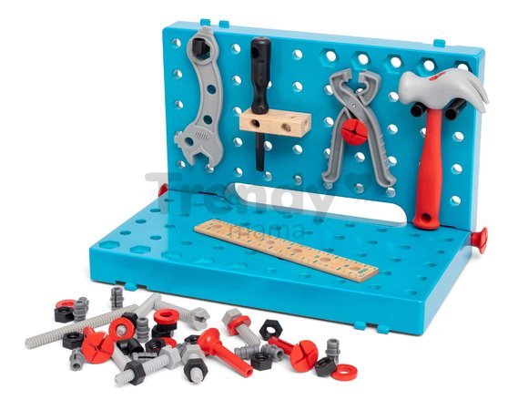 Pracovný stolík s náradím Builder Work Bench BRIO s montážnymi otvormi 59 dielov od 3 rokov BRIO5964