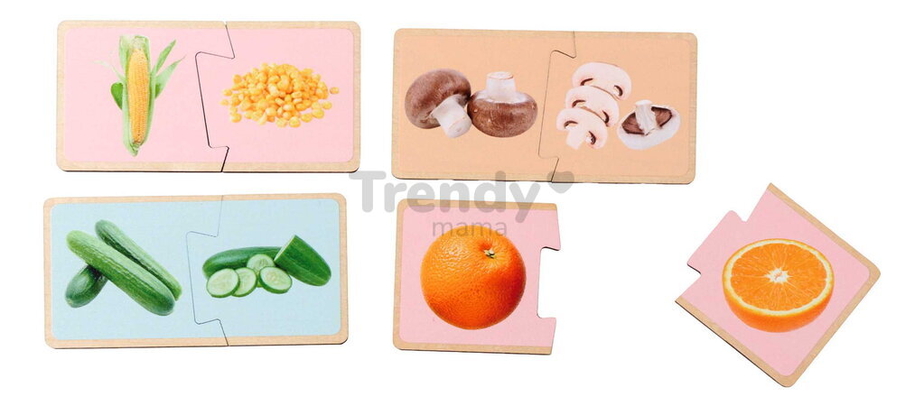 Drevené puzzle Ovocie a zelenina Montessori Eichhorn 34 dielikov so 17 motívmi od 24 mes